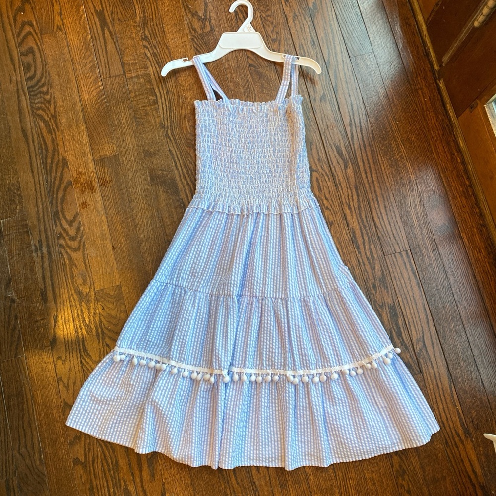 Charming Blue Checkered Kids Dress